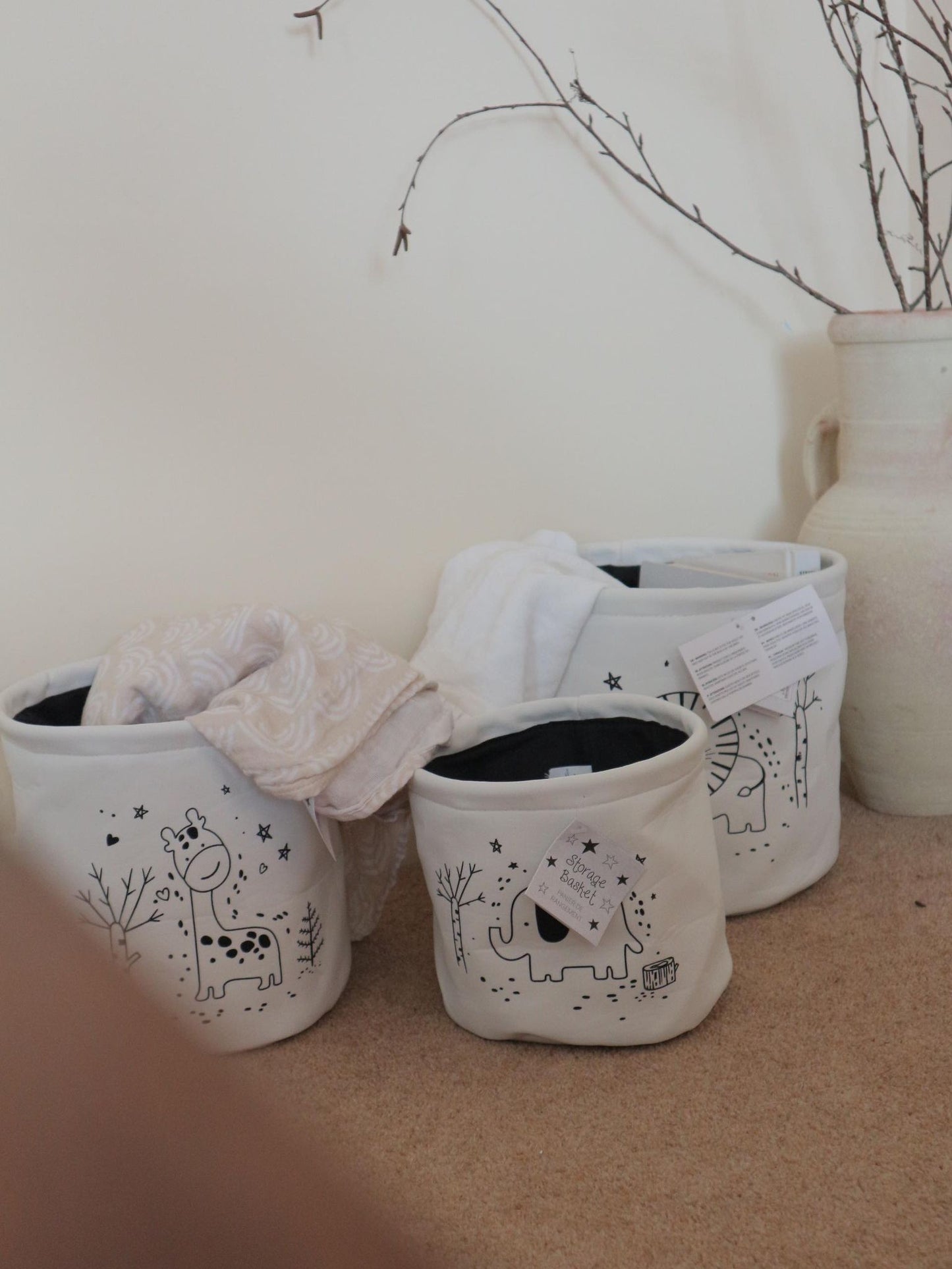 Set of 3 Jungle Storage Baskets