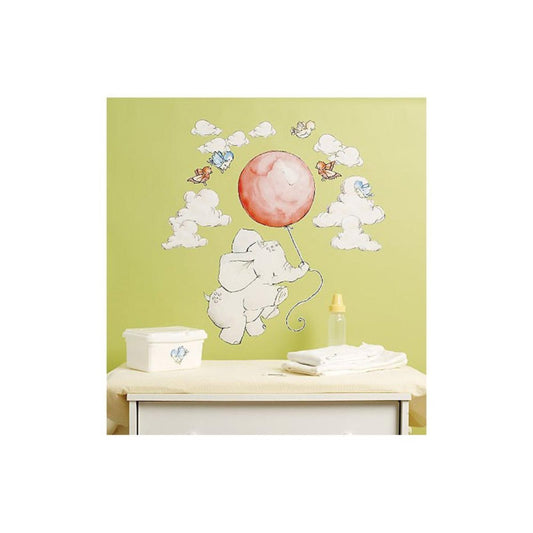 nursery baby elephant flying high wall stickers