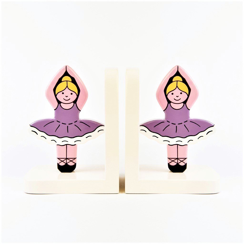 children's wooden ballerina bookends