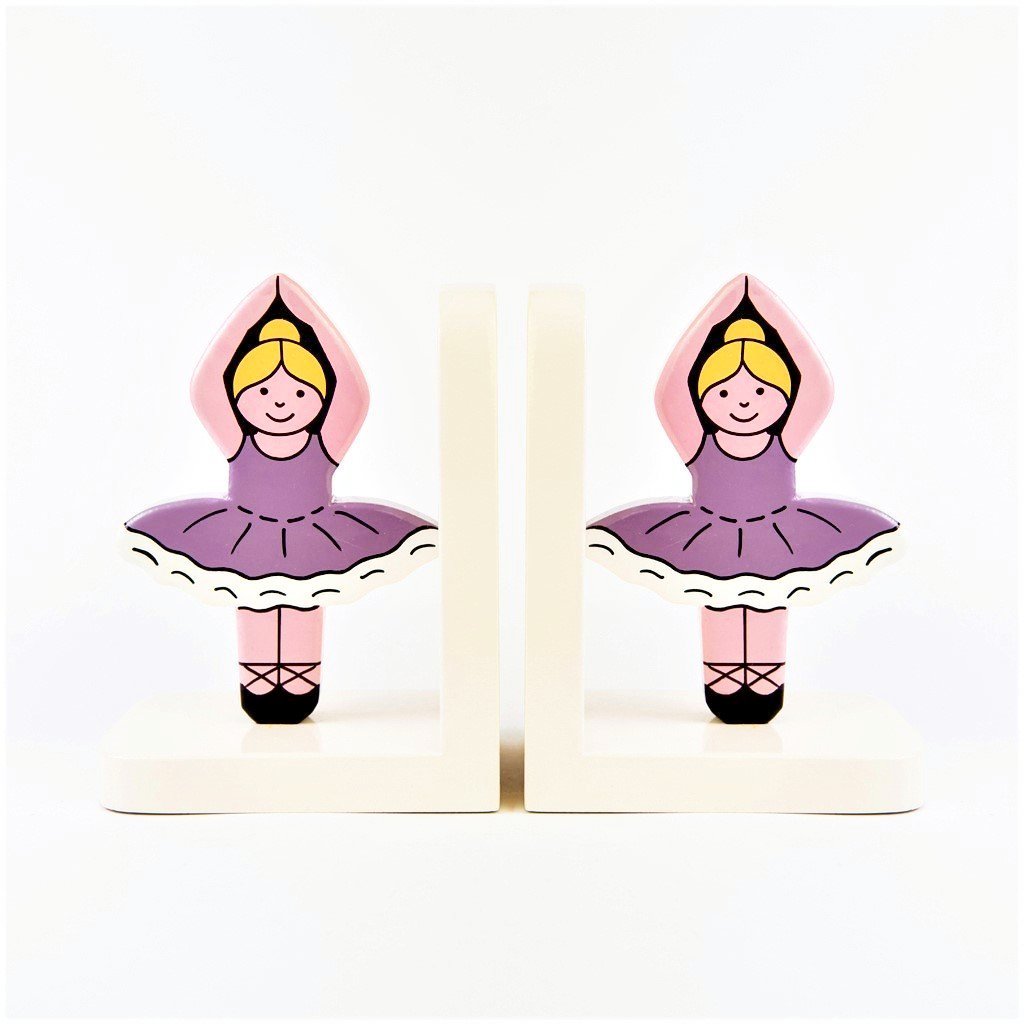 children's wooden ballerina bookends