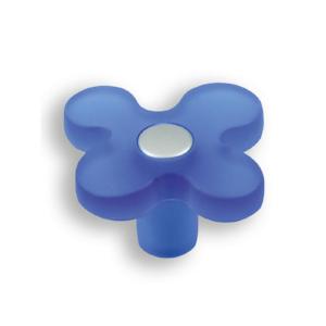 blue funky flower door knob