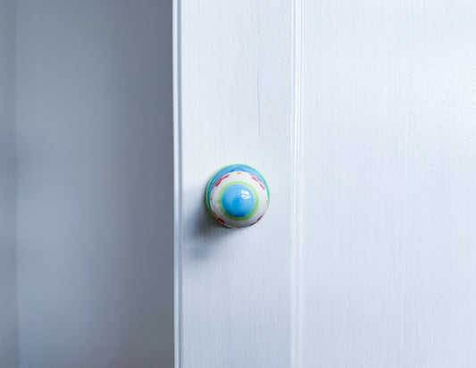 Green & Blue Ceramic Door / Drawer Knob