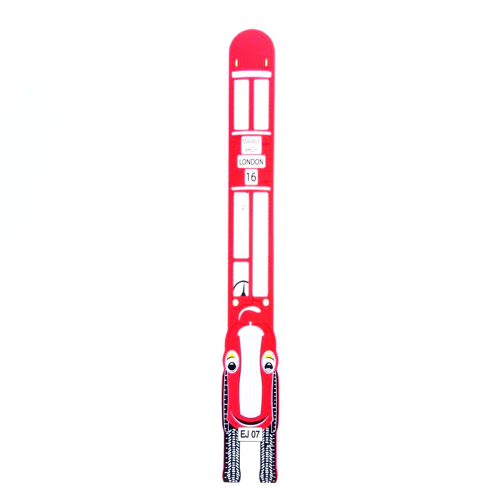 children's wooden london bus height chart