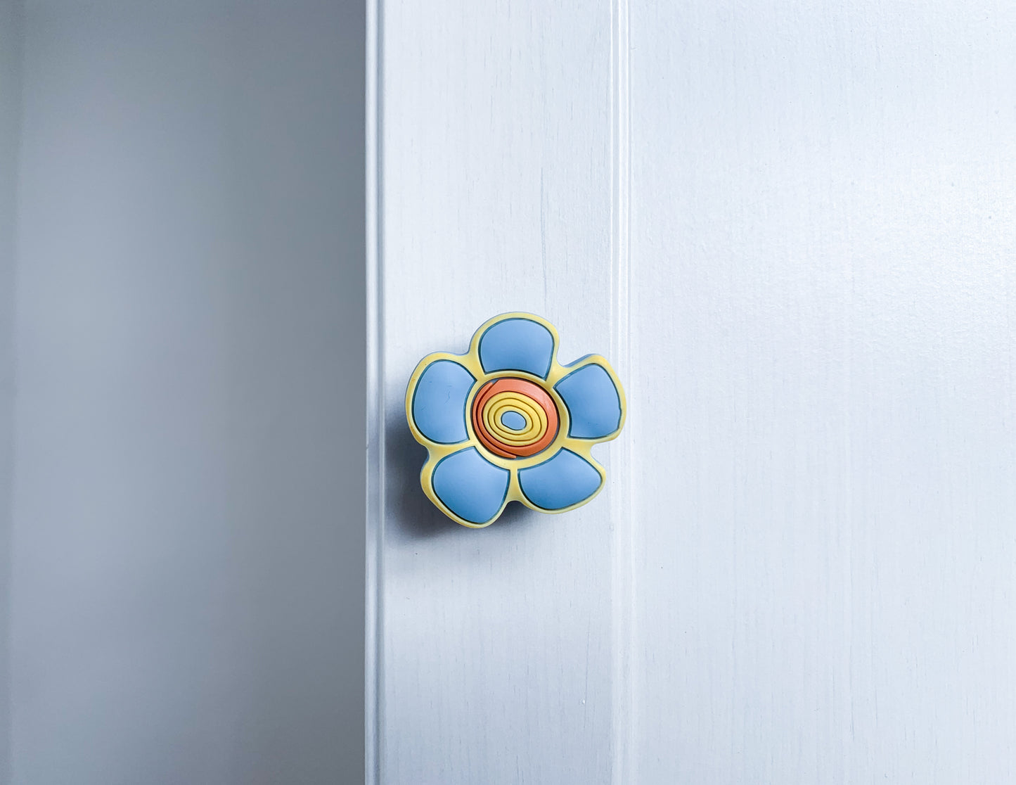 Blue Crazy Daisy Door / Drawer Knob