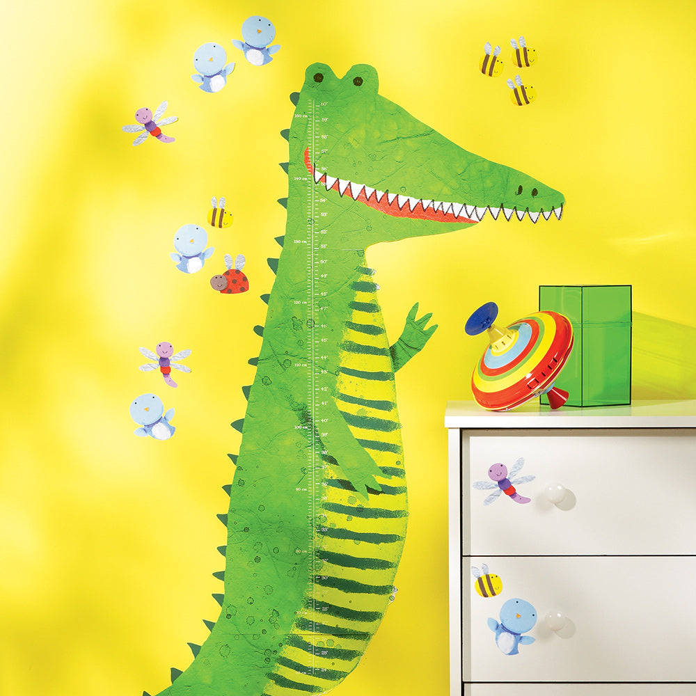 children's jungle crocodile height chart wall stickers