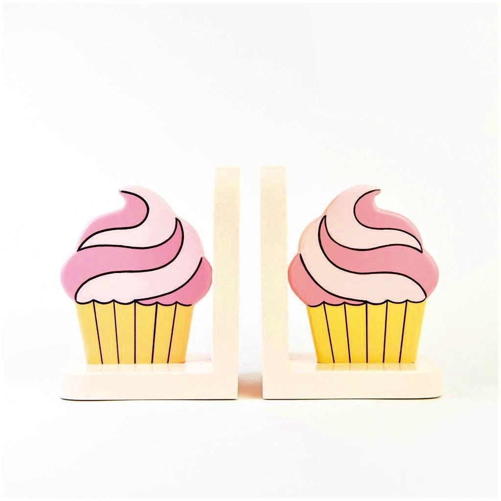 children's cupcake bookends