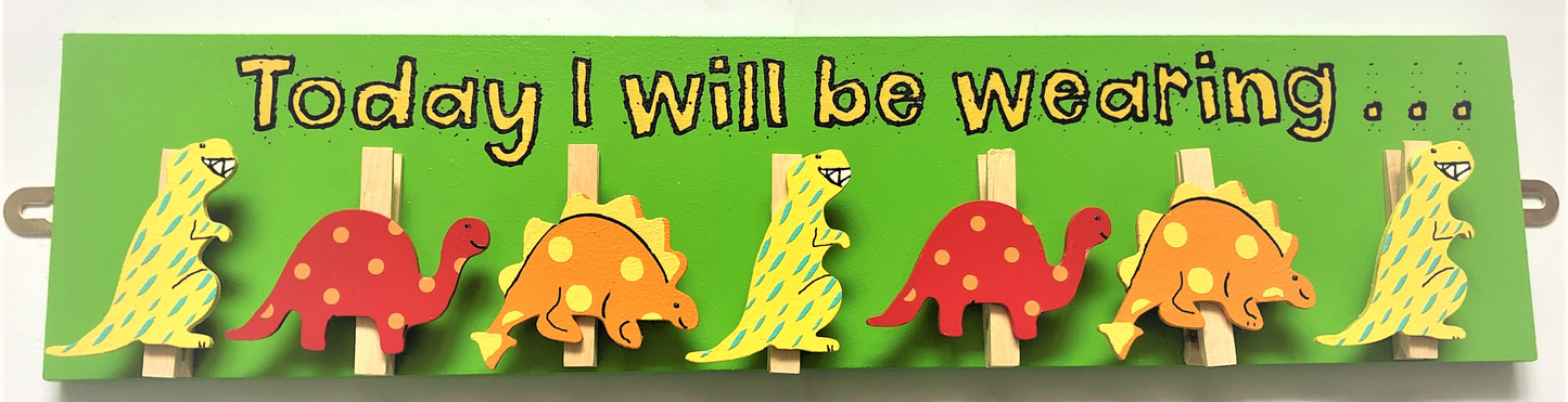 Today I Will Be Wearing Dinosaurs Pegboard