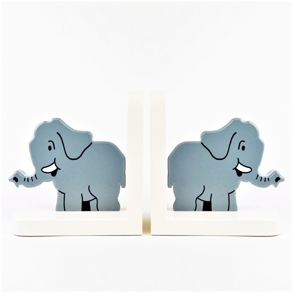 children's wooden elephant bookends