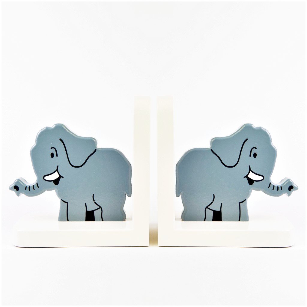 children's wooden elephant bookends