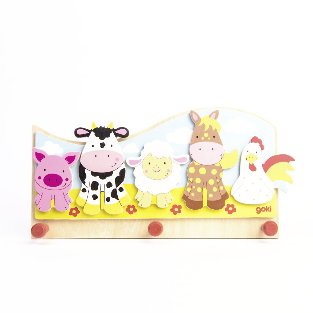 children's farmyard coat wall hook