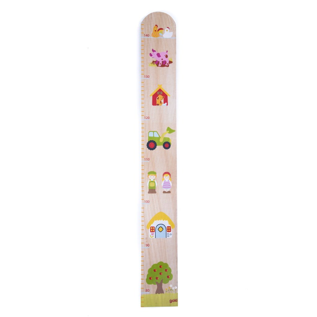 children's wooden farmyard height chart