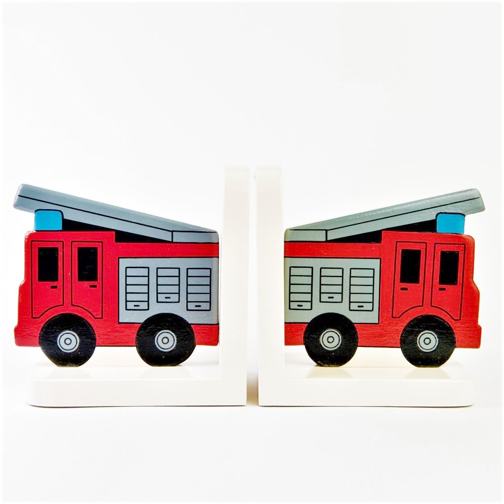 children's fire engine bookends