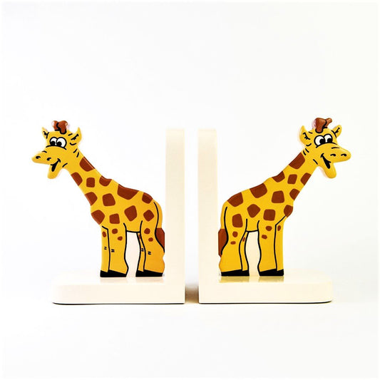 children's wooden giraffe bookends