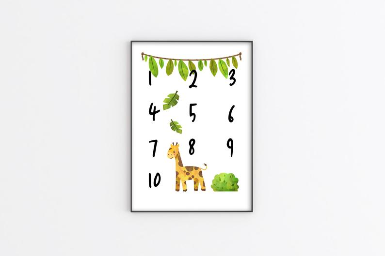 Giraffe Number Print