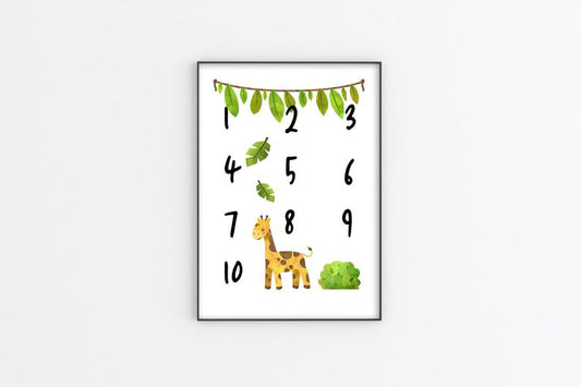 Giraffe Number Print