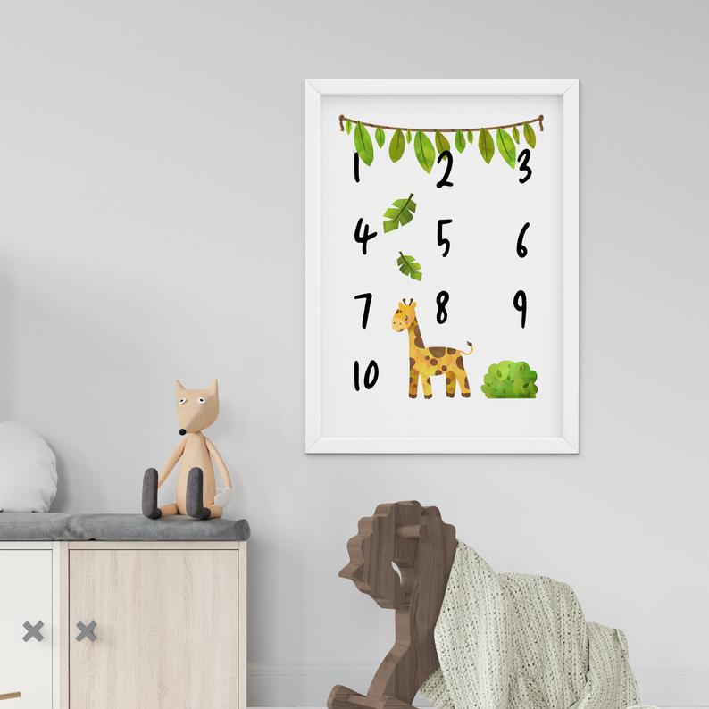 Giraffe Number Print