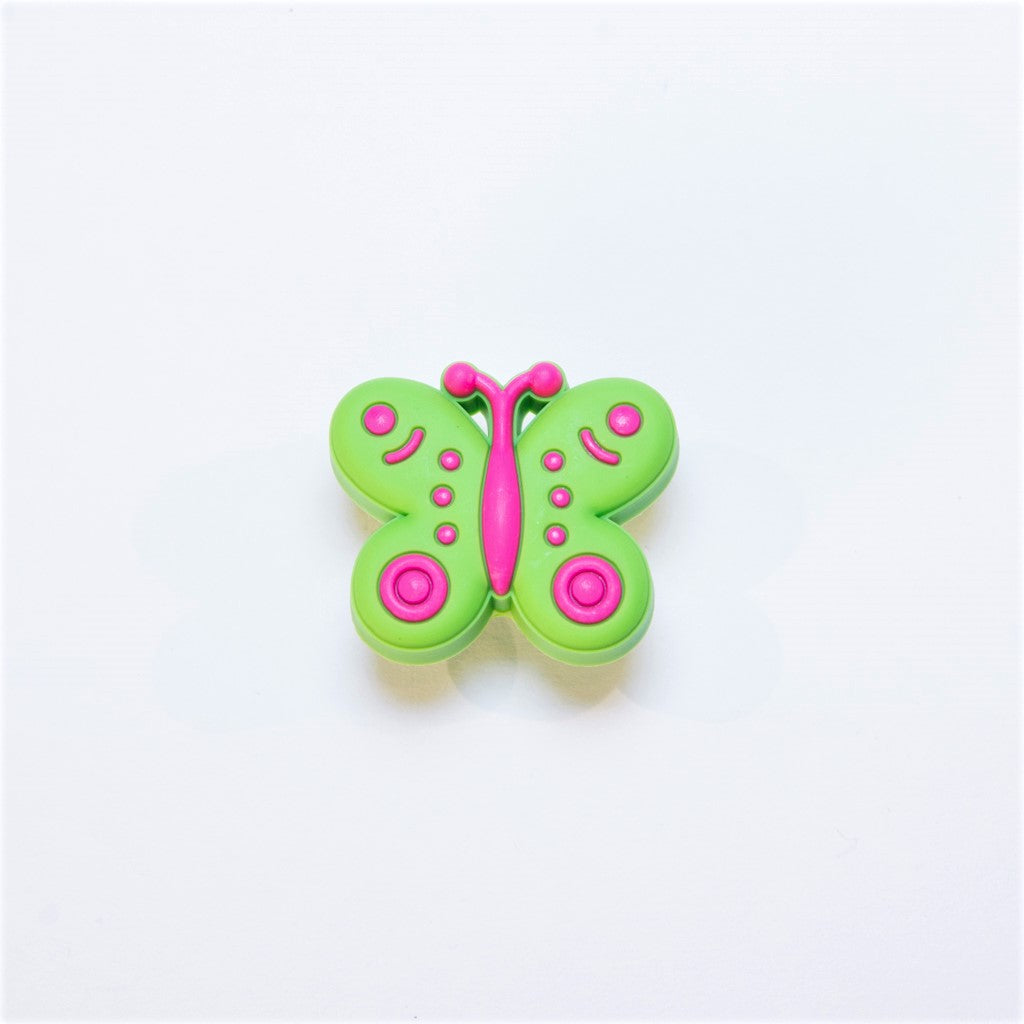 childrens green and pink butterfly door knob