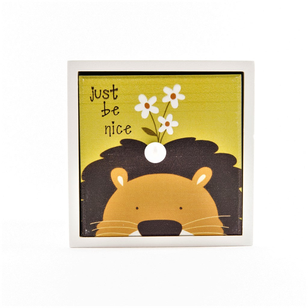 children's lion just be nice jungle storage cube