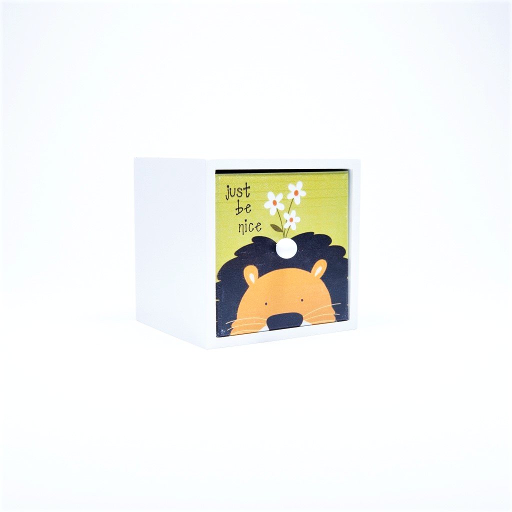 children's lion just be nice jungle storage cube