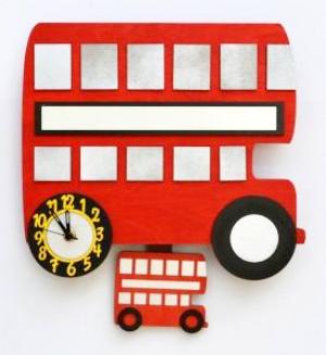 childrens london bus pendulum wall clock