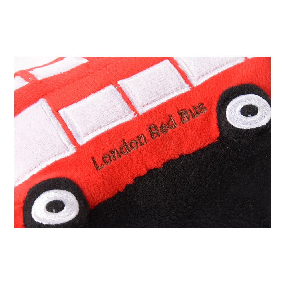 children's london red bus cushion and soft toy