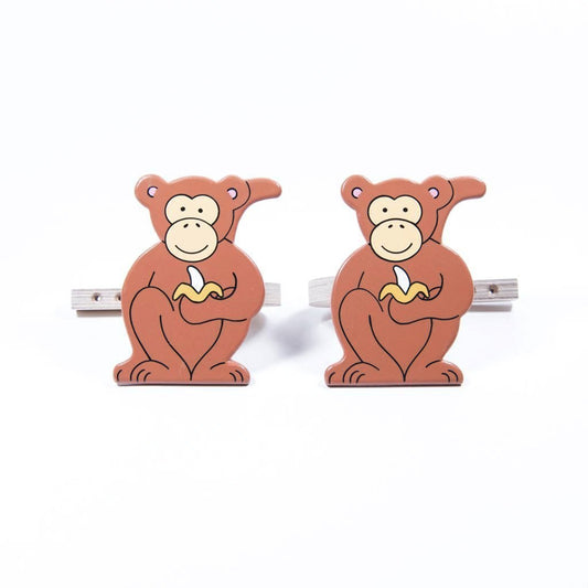 childrens wooden monkey curtain tie backs