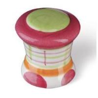 pink and green ceramic door knob