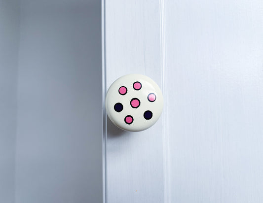 Pink & Purple Spots Door Knob