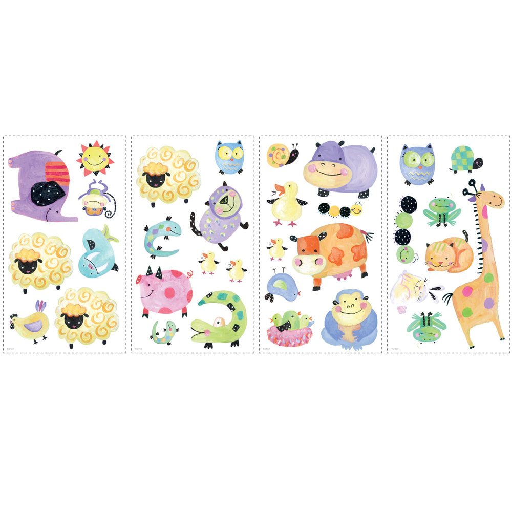 children's polka dot piggy farmyard walls stickers