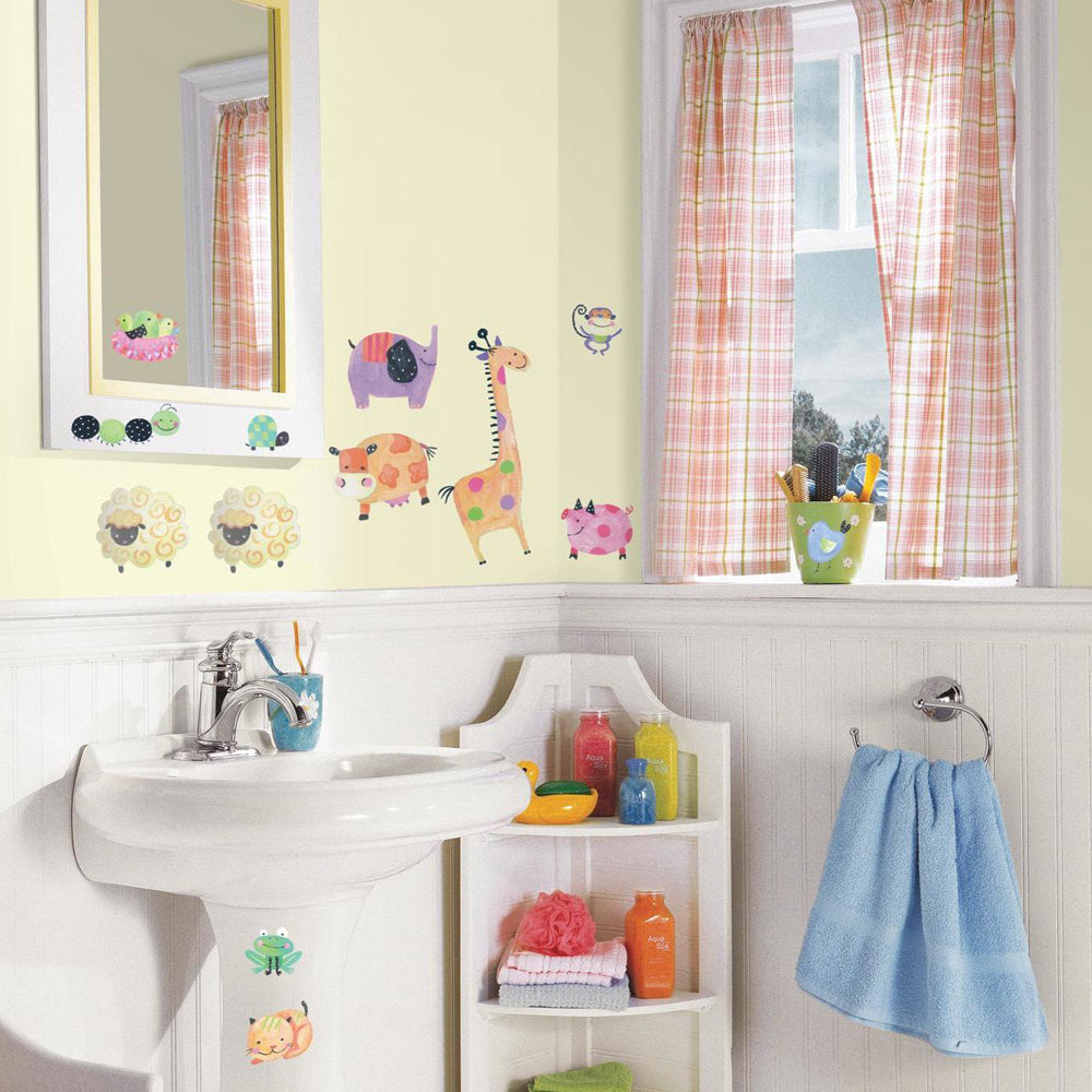 children's polka dot piggy farmyard walls stickers