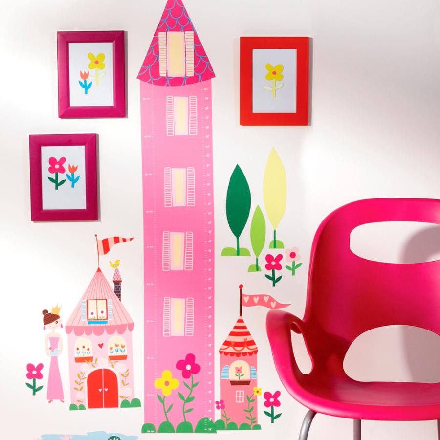 princess height chart wall stickers