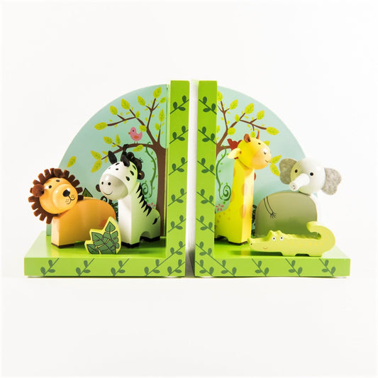 children's wooden safari bookends