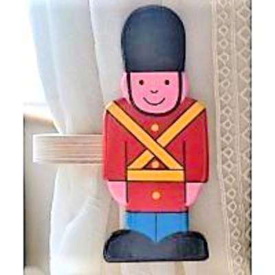 childrens wooden soldier curtain tie backs