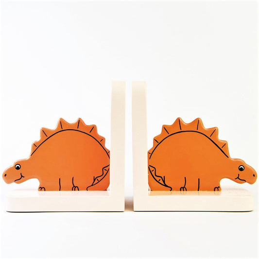 children's wooden stegosaurus dinosaur bookends