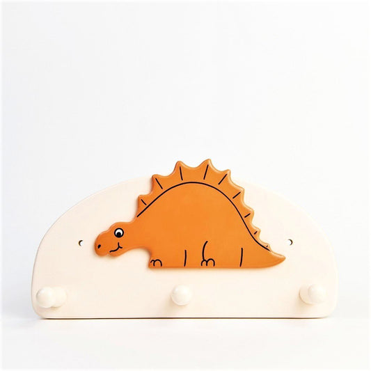 children's stegosaurus dinosaur triple coat wall hook