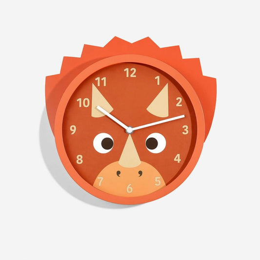 childrens triceratops dinosaur wall clock