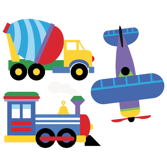 boys trains, trucks and planes wall stickers