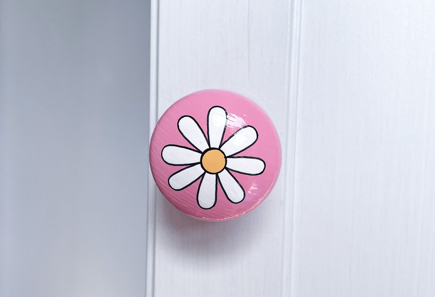 White Flower Door Knob