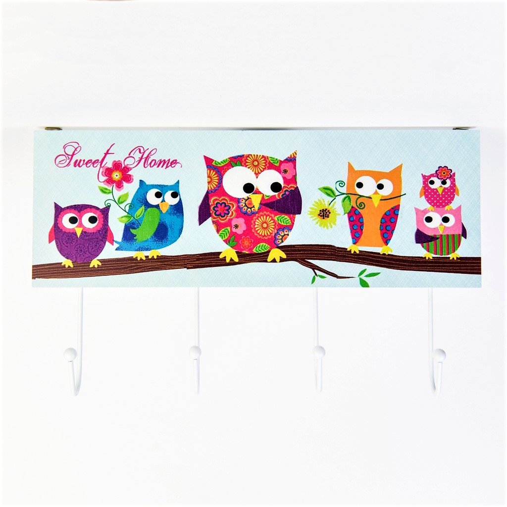 children's woodland owl 4 coat hook