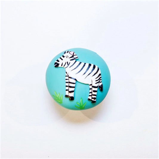 children's jungle zebra door knob