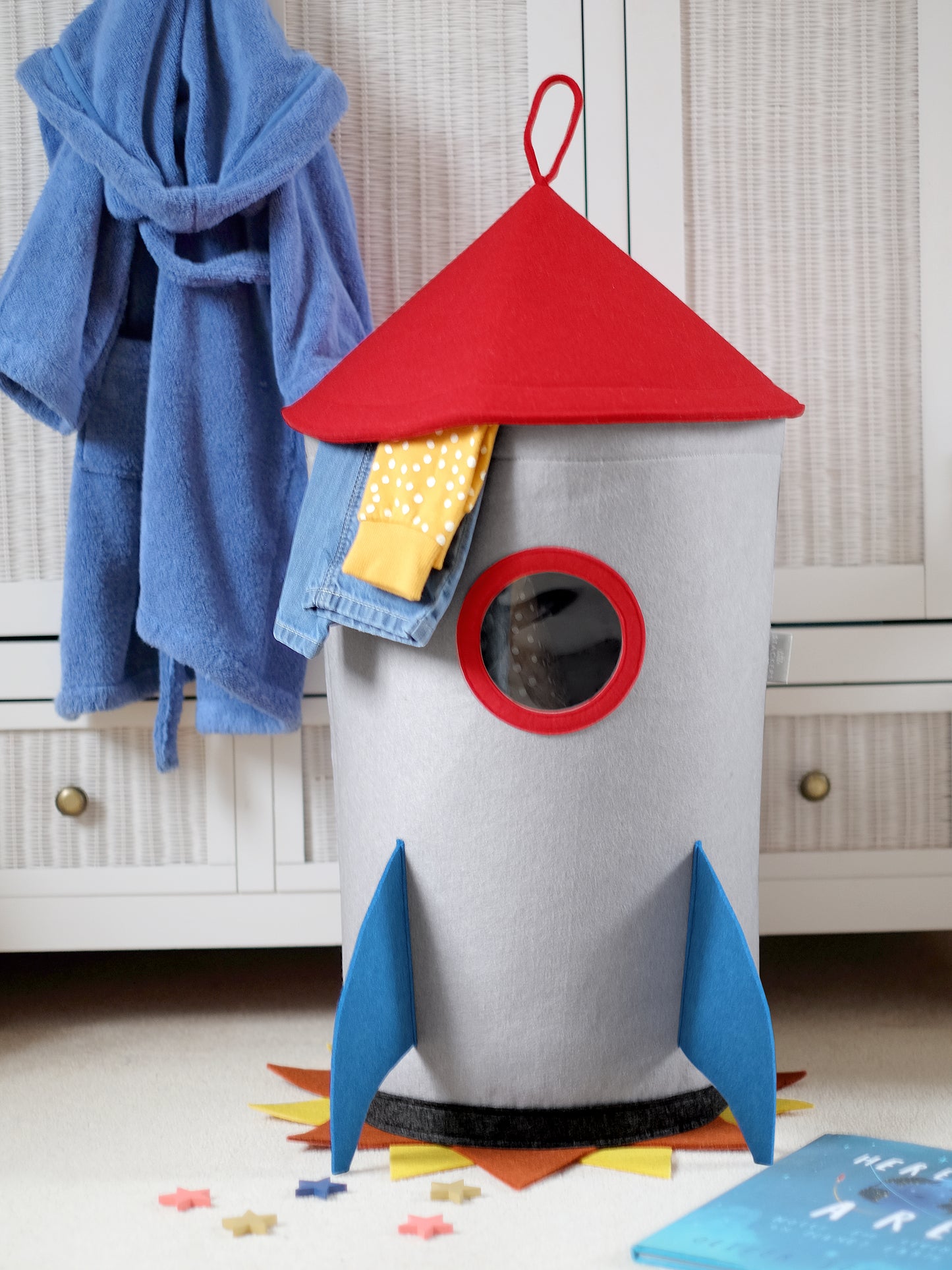 Space Rocket Laundry Storage Basket