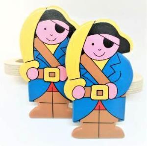 childrens wooden pirate curtain tie backs