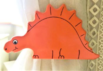 Stegosaurus Curtain Tie Backs - Orange