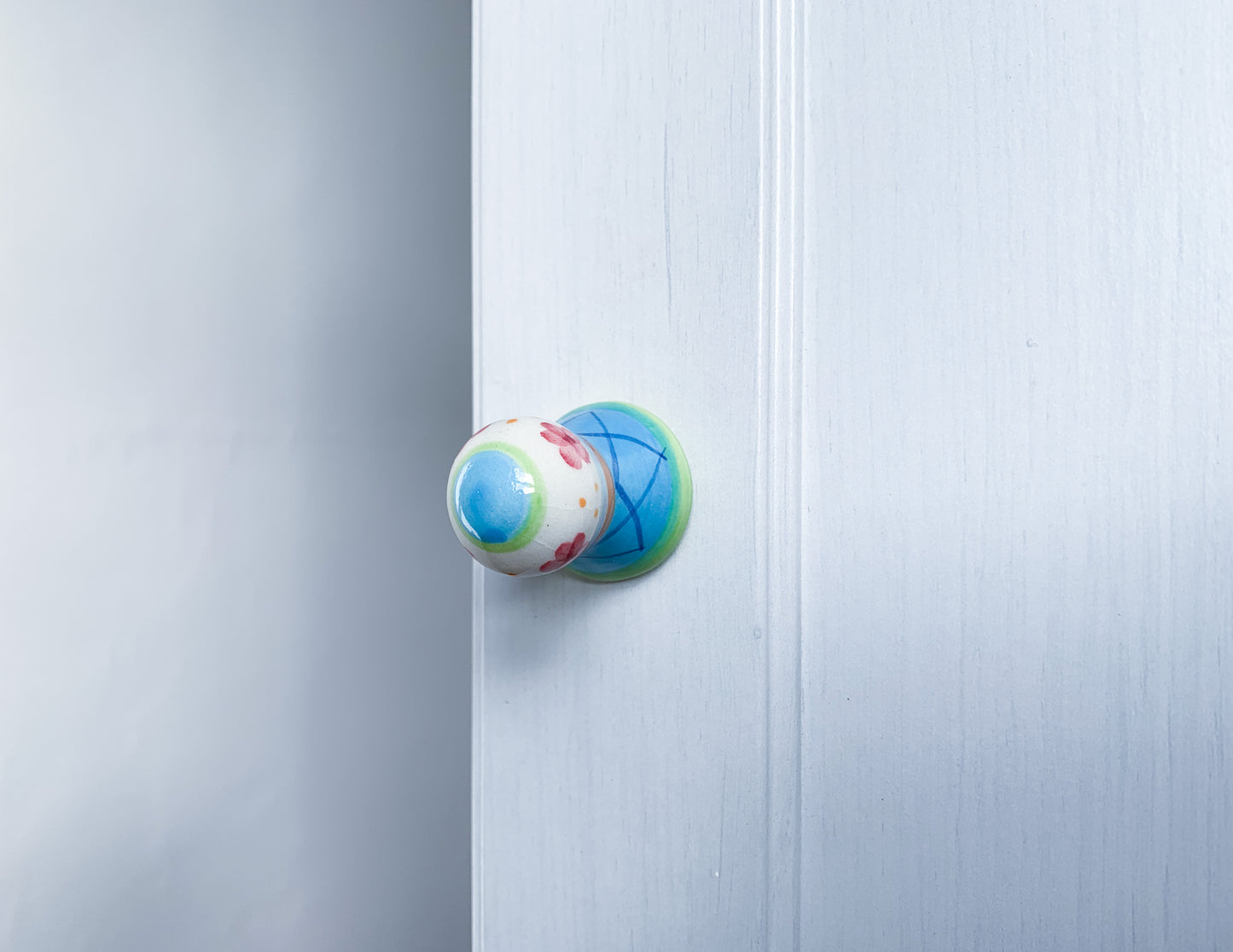 Green & Blue Ceramic Door / Drawer Knob