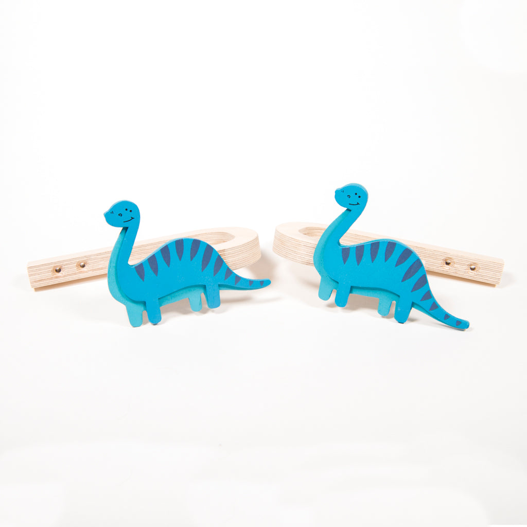 childrens wooden brontosaurus dinosaur curtain tie backs
