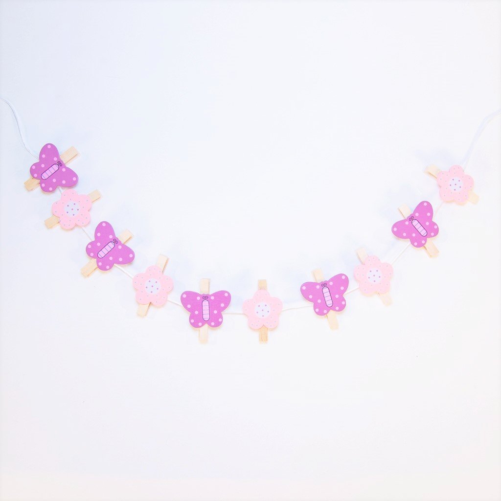  childrens butterfly and flower string of pegs  