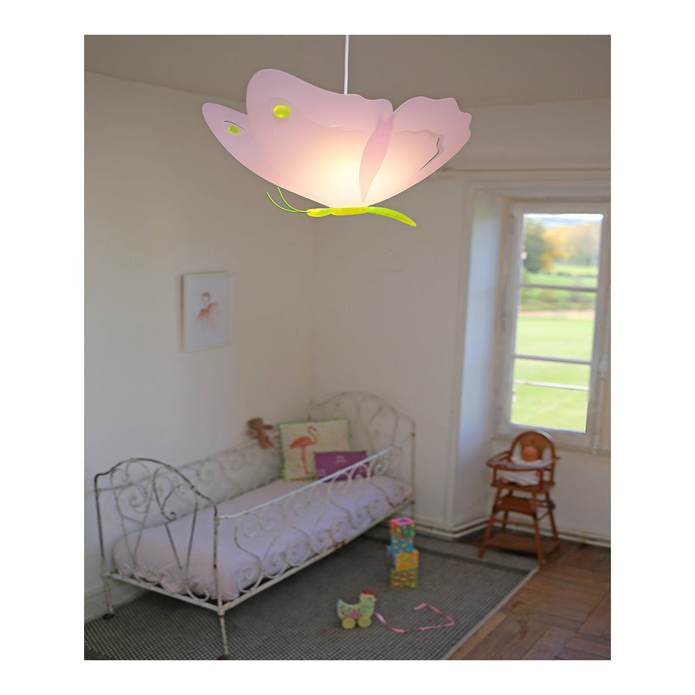 children's pink butterfly ceiling light