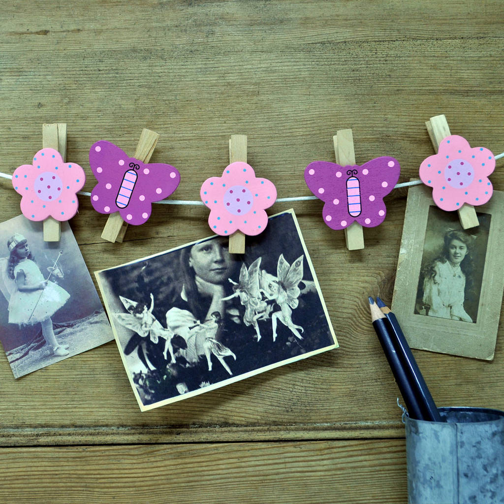 Butterfly & Flower String of Pegs