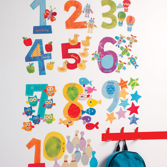 children's counting number wall stickers