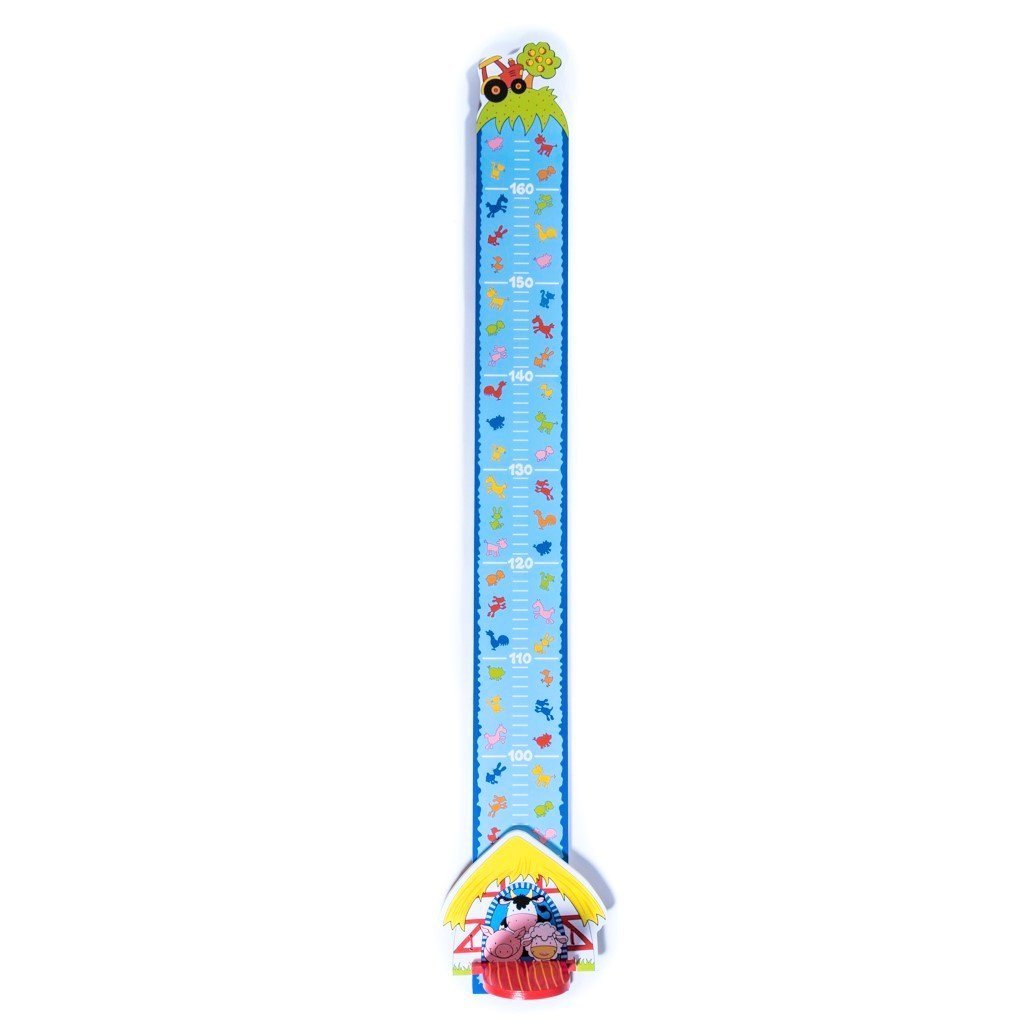 children's wooden farmyard height chart